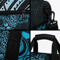 New Zealand Lizard Duffle Bag Silver Fern Aotearoa Maori Blue Version LT14 - Polynesian Pride