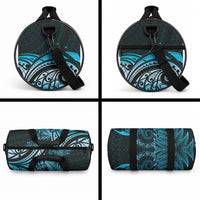 New Zealand Lizard Duffle Bag Silver Fern Aotearoa Maori Blue Version LT14 - Polynesian Pride
