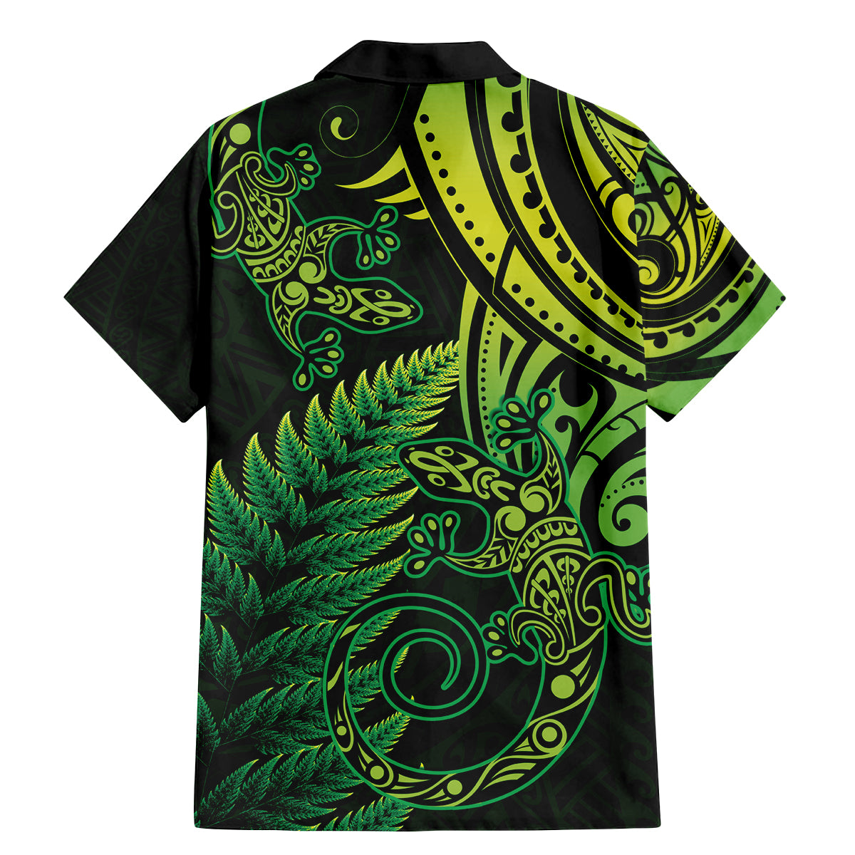 New Zealand Lizard Family Matching Mermaid Dress and Hawaiian Shirt Silver Fern Aotearoa Maori Green Version LT14 - Polynesian Pride