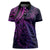 New Zealand Lizard Women Polo Shirt Silver Fern Aotearoa Maori Purple Version