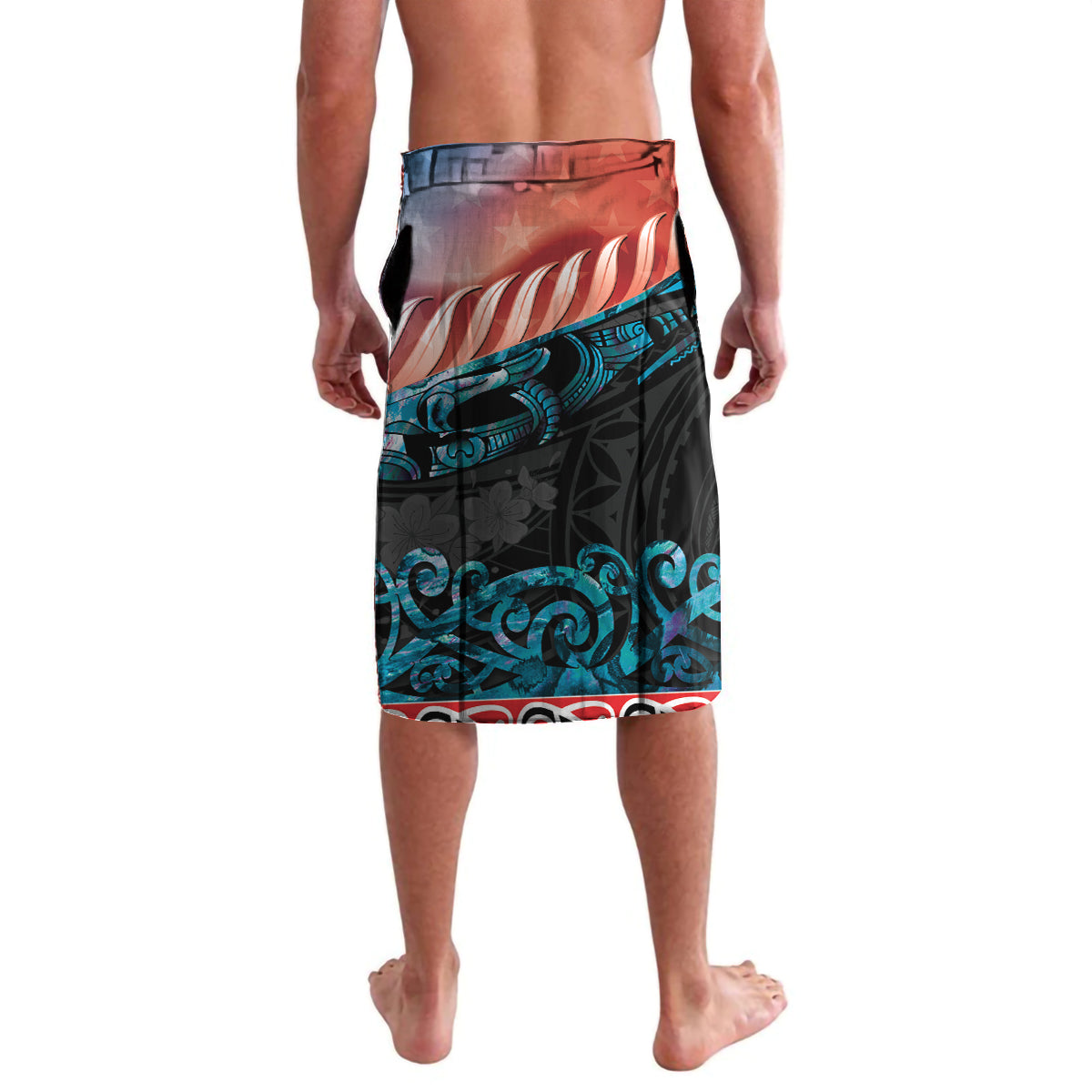 Personalised United States And New Zealand Lavalava USA Eagle With Kowhai Aotearoa Tui Bird