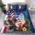 Personalised United States And Guam Bedding Set USA Eagle With Guahan Seal Tropical Vibes