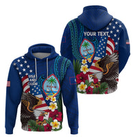 Personalised United States And Guam Hoodie USA Eagle With Guahan Seal Tropical Vibes