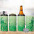 Aloha Hawaii Molokai Island 4 in 1 Can Cooler Tumbler Hibiscus Tribal Honu Hawaiian Tattoo Green