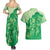 Aloha Hawaii Molokai Island Couples Matching Summer Maxi Dress and Hawaiian Shirt Hibiscus Tribal Honu Hawaiian Tattoo Green