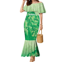 Aloha Hawaii Molokai Island Family Matching Mermaid Dress and Hawaiian Shirt Hibiscus Tribal Honu Hawaiian Tattoo Green