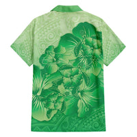 Aloha Hawaii Molokai Island Family Matching Summer Maxi Dress and Hawaiian Shirt Hibiscus Tribal Honu Hawaiian Tattoo Green