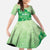 Aloha Hawaii Molokai Island Kid Short Sleeve Dress Hibiscus Tribal Honu Hawaiian Tattoo Green
