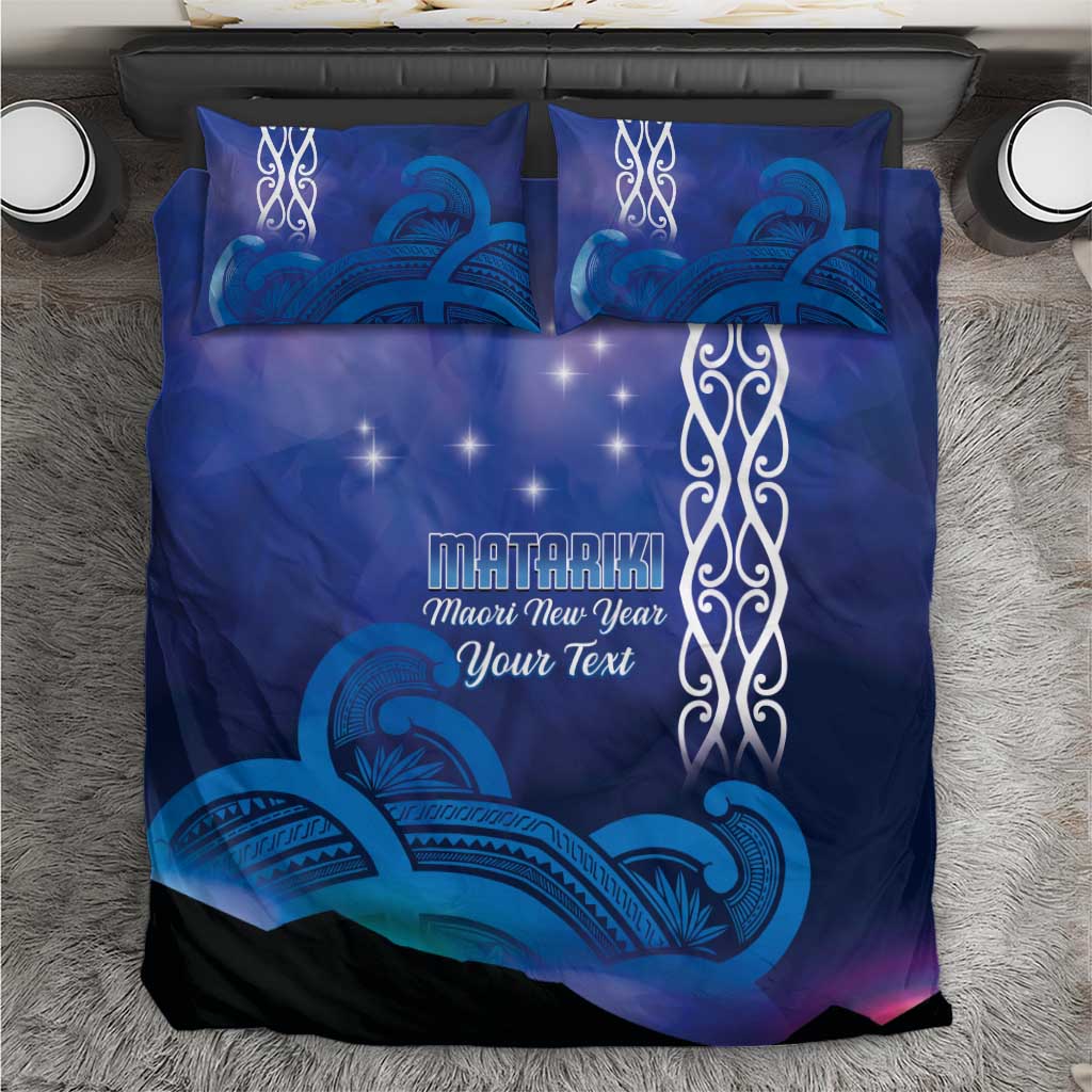 Personalised Matariki New Zealand Bedding Set Maori New Year Galaxy Koru Pattern LT14 Blue - Polynesian Pride