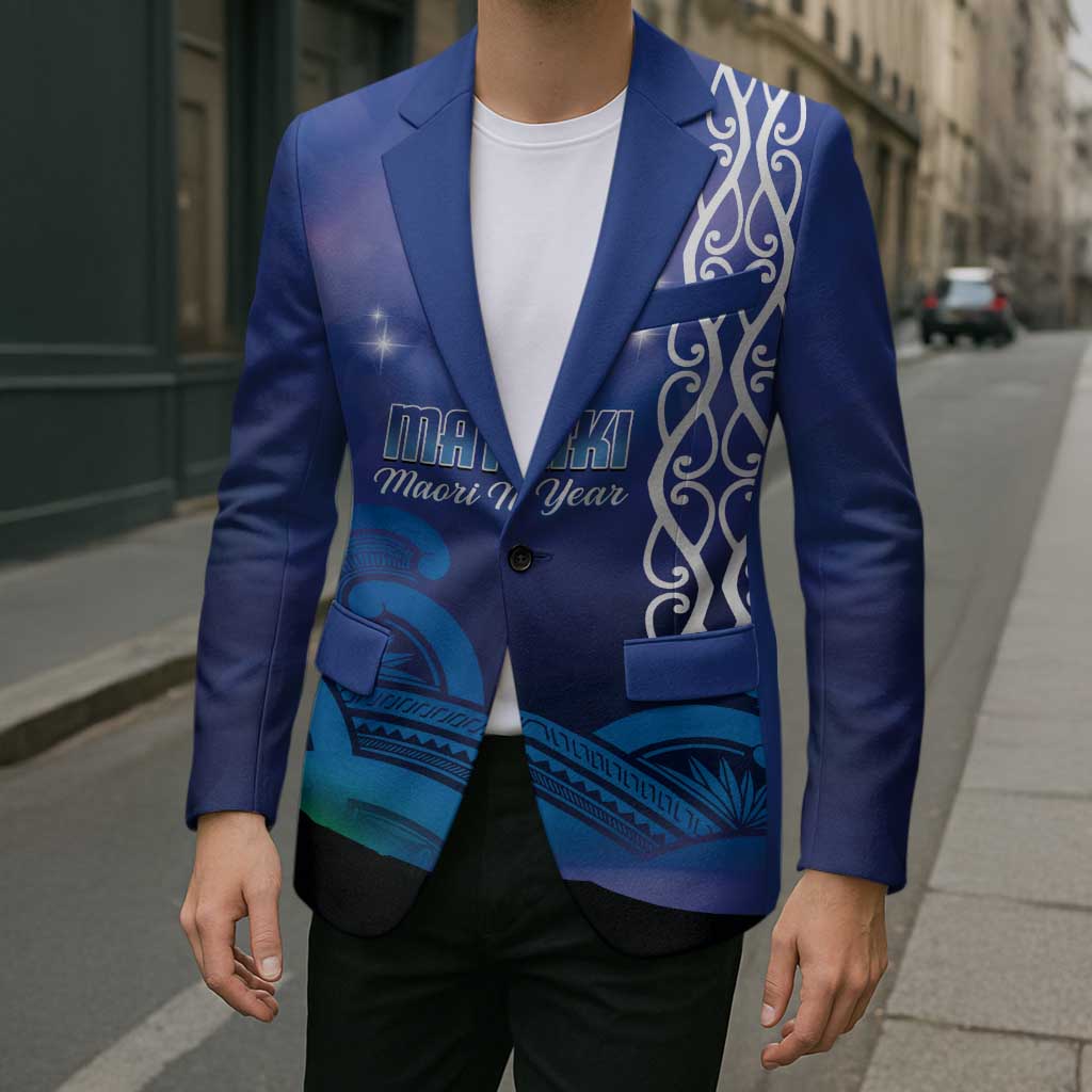 Personalised Matariki New Zealand Blazer Maori New Year Galaxy Koru Pattern - Polynesian Pride