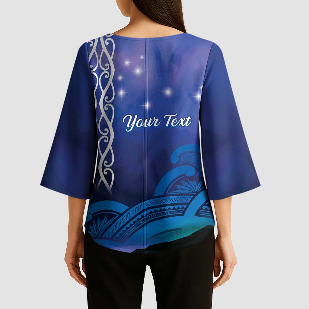 Personalised Matariki New Zealand Kimono Sleeve Blouse Maori New Year Galaxy Koru Pattern - Polynesian Pride