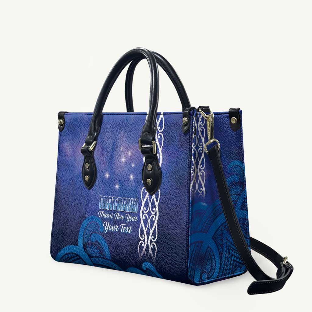 Personalised Matariki New Zealand Leather Bag Maori New Year Galaxy Koru Pattern - Polynesian Pride