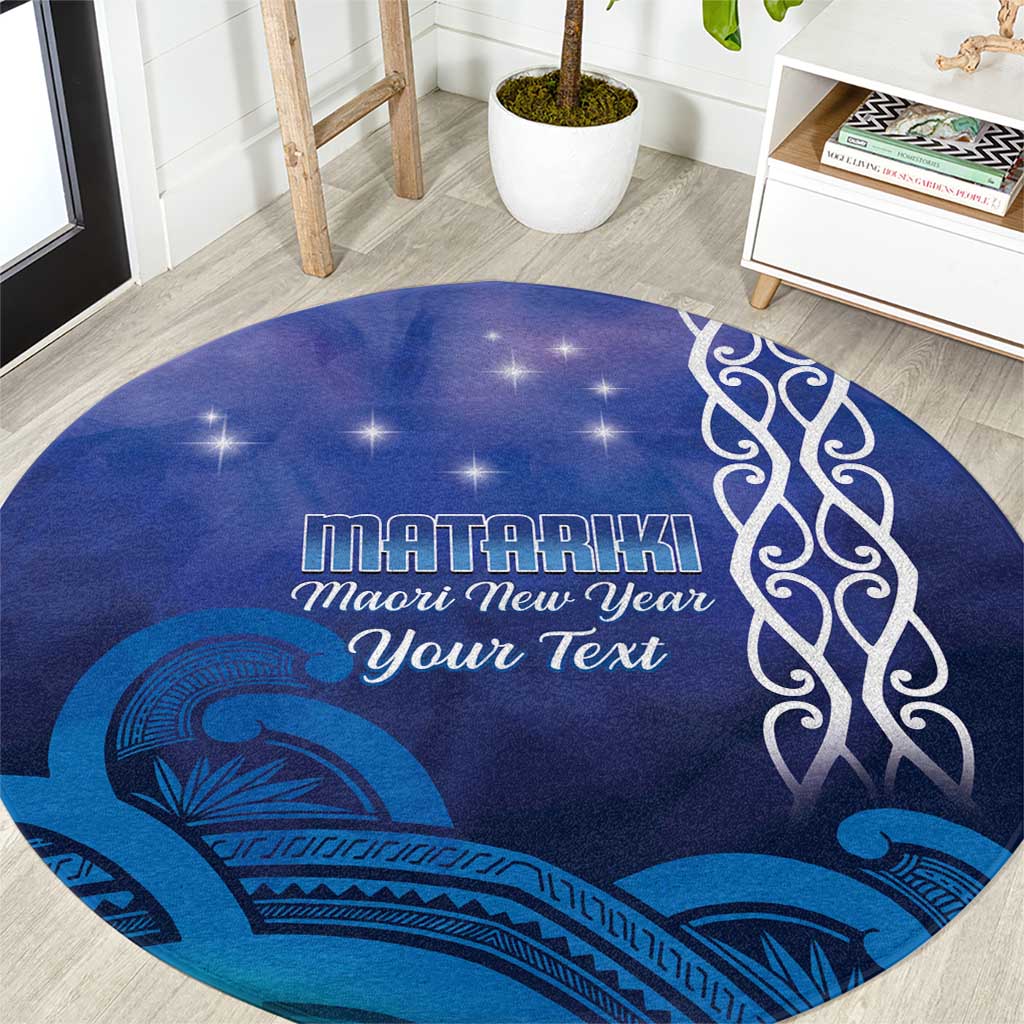 Personalised Matariki New Zealand Round Carpet Maori New Year Galaxy Koru Pattern