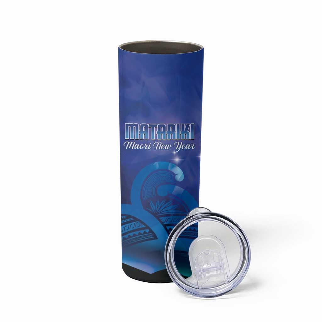Personalised Matariki New Zealand Skinny Tumbler Maori New Year Galaxy Koru Pattern LT14 - Polynesian Pride