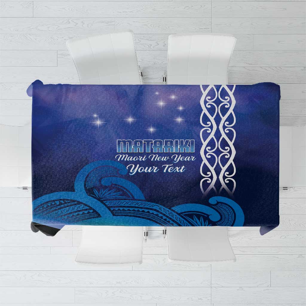 Personalised Matariki New Zealand Tablecloth Maori New Year Galaxy Koru Pattern LT14 Blue - Polynesian Pride