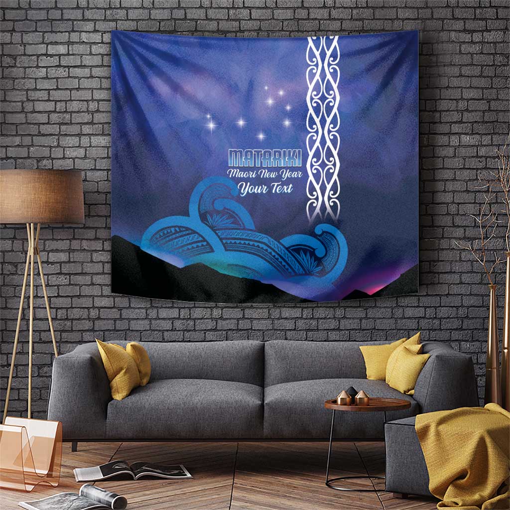 Personalised Matariki New Zealand Tapestry Maori New Year Galaxy Koru Pattern LT14 Blue - Polynesian Pride