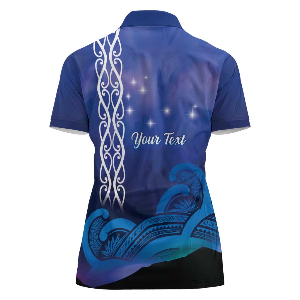 Personalised Matariki New Zealand Women Polo Shirt Maori New Year Galaxy Koru Pattern LT14 - Polynesian Pride