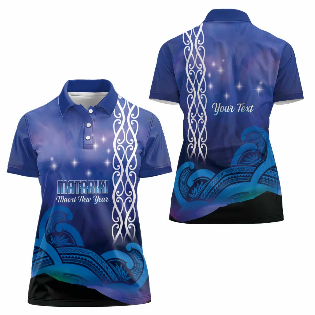 Personalised Matariki New Zealand Women Polo Shirt Maori New Year Galaxy Koru Pattern LT14 - Polynesian Pride