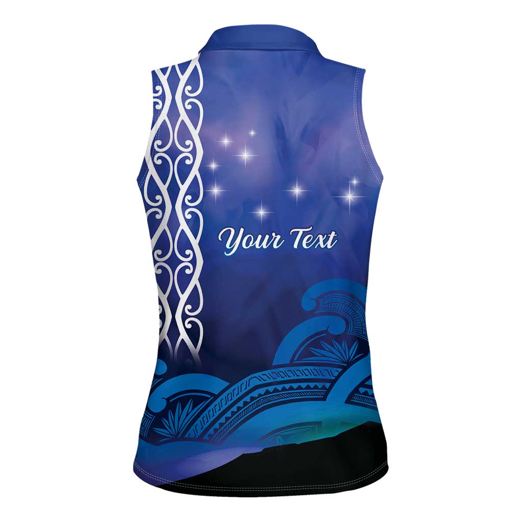 Personalised Matariki New Zealand Women Sleeveless Polo Shirt Maori New Year Galaxy Koru Pattern LT14 - Polynesian Pride