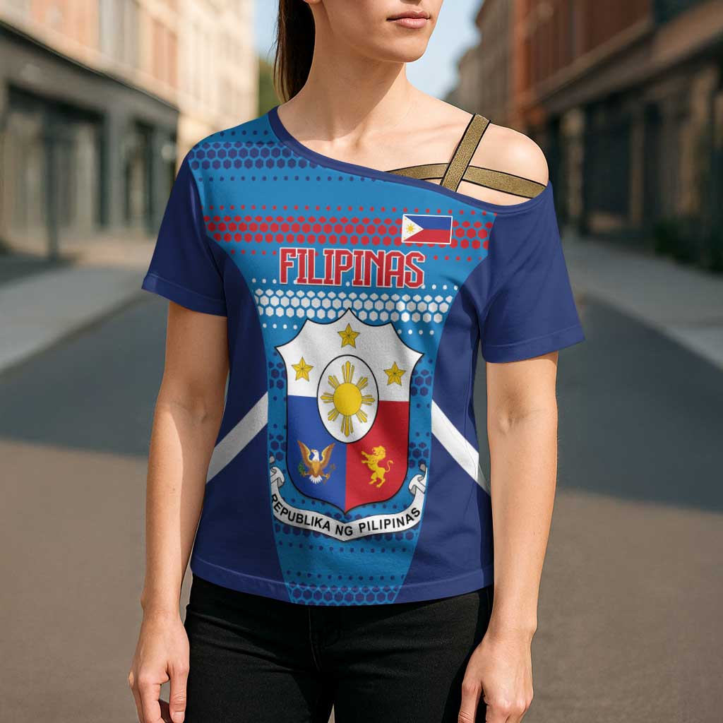 Philippines Football 2026 Cross Shoulder Shirt Come On Filipinas LT14 - Polynesian Pride