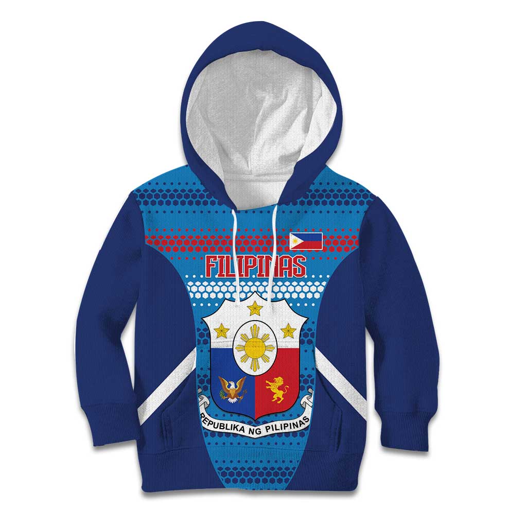 Philippines Football 2026 Kid Hoodie Come On Filipinas LT14 Hoodie Blue - Polynesian Pride