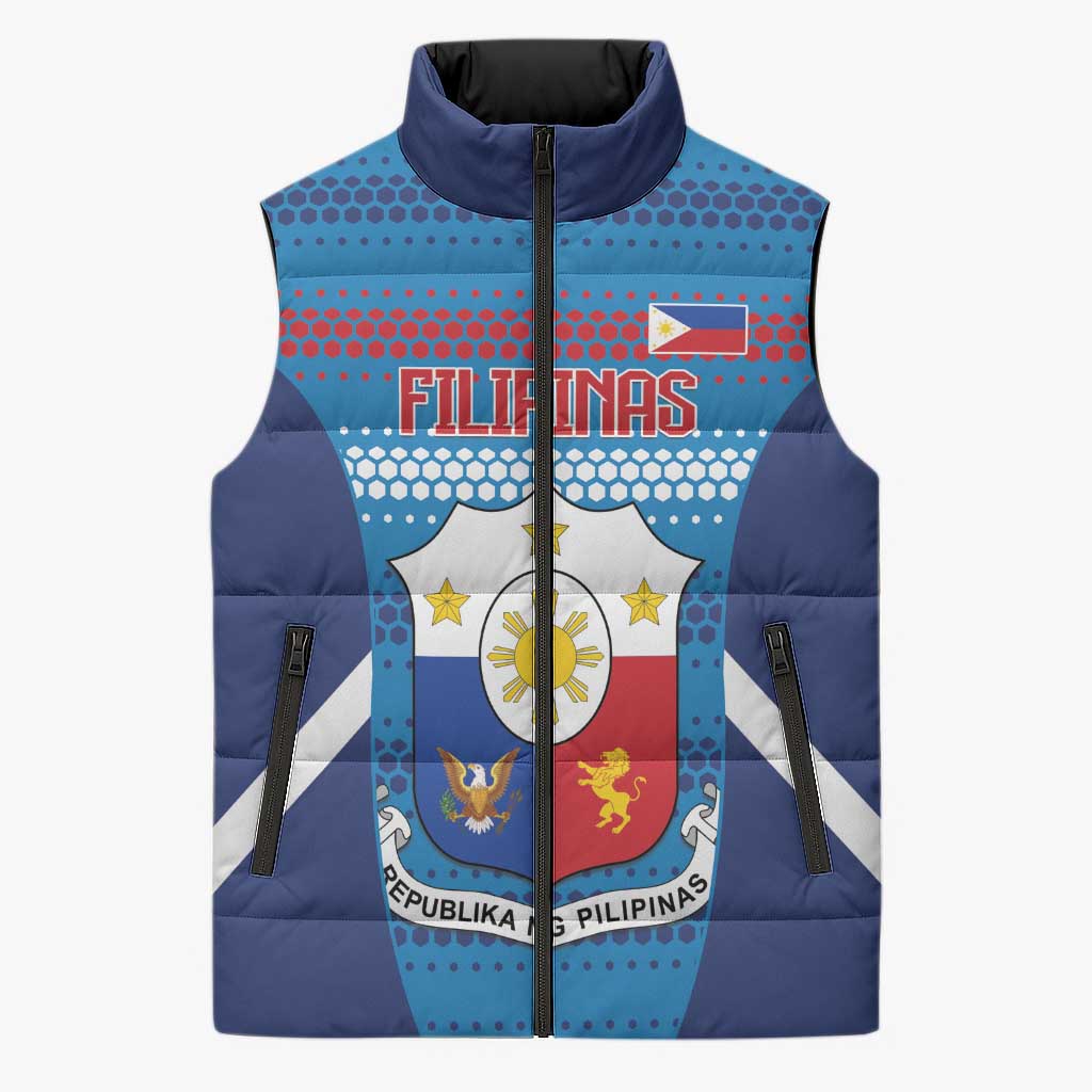 Philippines Football 2026 Sleeveless Puffer Jacket Come On Filipinas