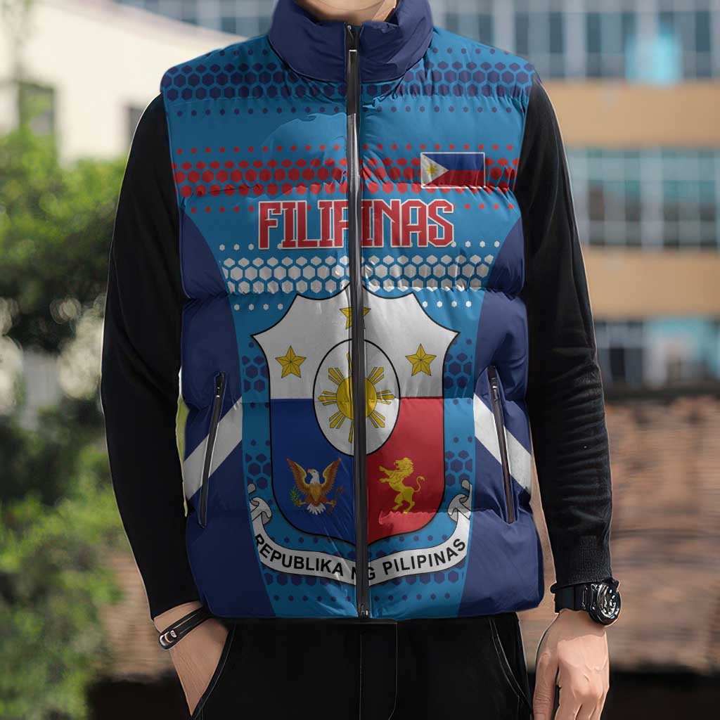 Philippines Football 2026 Sleeveless Puffer Jacket Come On Filipinas