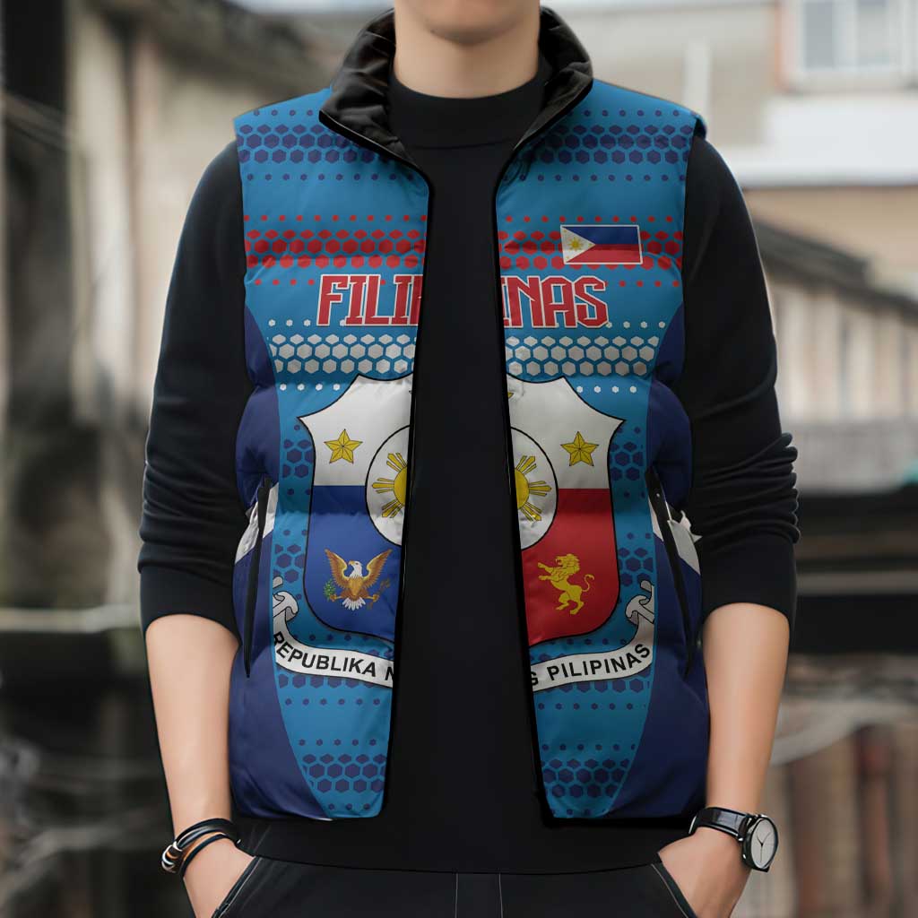Philippines Football 2026 Sleeveless Puffer Jacket Come On Filipinas