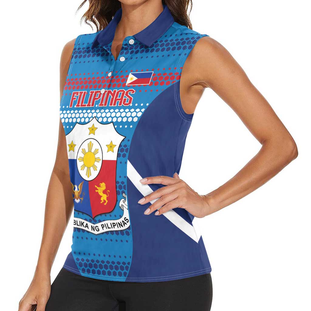 Philippines Football 2026 Women Sleeveless Polo Shirt Come On Filipinas LT14 - Polynesian Pride