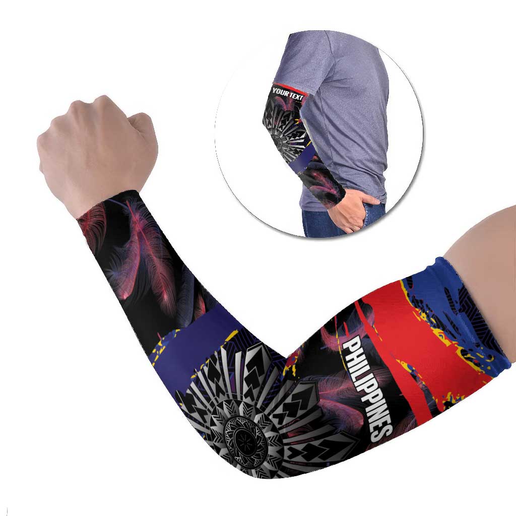Philippines Sun Tattoo Arm Sleeves Feathers Filipinas Grunge Style Black