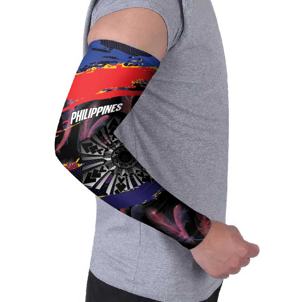 Philippines Sun Tattoo Arm Sleeves Feathers Filipinas Grunge Style Black