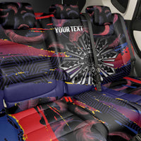Philippines Sun Tattoo Back Car Seat Cover Feathers Filipinas Grunge Style Black LT14 - Polynesian Pride