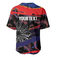 Philippines Sun Tattoo Baseball Jersey Feathers Filipinas Grunge Style Black