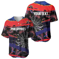 Philippines Sun Tattoo Baseball Jersey Feathers Filipinas Grunge Style Black