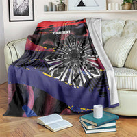 Philippines Sun Tattoo Blanket Feathers Filipinas Grunge Style Black