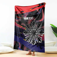 Philippines Sun Tattoo Blanket Feathers Filipinas Grunge Style Black