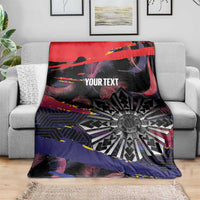 Philippines Sun Tattoo Blanket Feathers Filipinas Grunge Style Black
