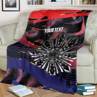 Philippines Sun Tattoo Blanket Feathers Filipinas Grunge Style Black