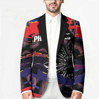 Philippines Sun Tattoo Blazer Feathers Filipinas Grunge Style Black
