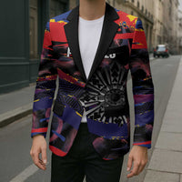 Philippines Sun Tattoo Blazer Feathers Filipinas Grunge Style Black