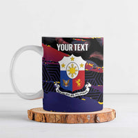 Philippines Sun Tattoo Ceramic Mug Feathers Filipinas Grunge Style Black
