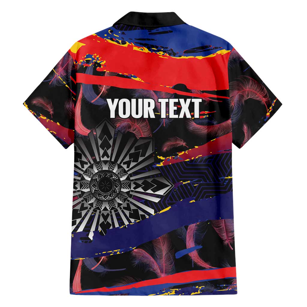 Philippines Sun Tattoo Family Matching Mermaid Dress and Hawaiian Shirt Feathers Filipinas Grunge Style Black