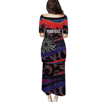Philippines Sun Tattoo Family Matching Puletasi and Hawaiian Shirt Feathers Filipinas Grunge Style Black LT14 - Polynesian Pride