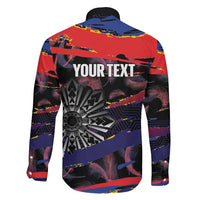 Philippines Sun Tattoo Family Matching Summer Maxi Dress and Hawaiian Shirt Feathers Filipinas Grunge Style Black