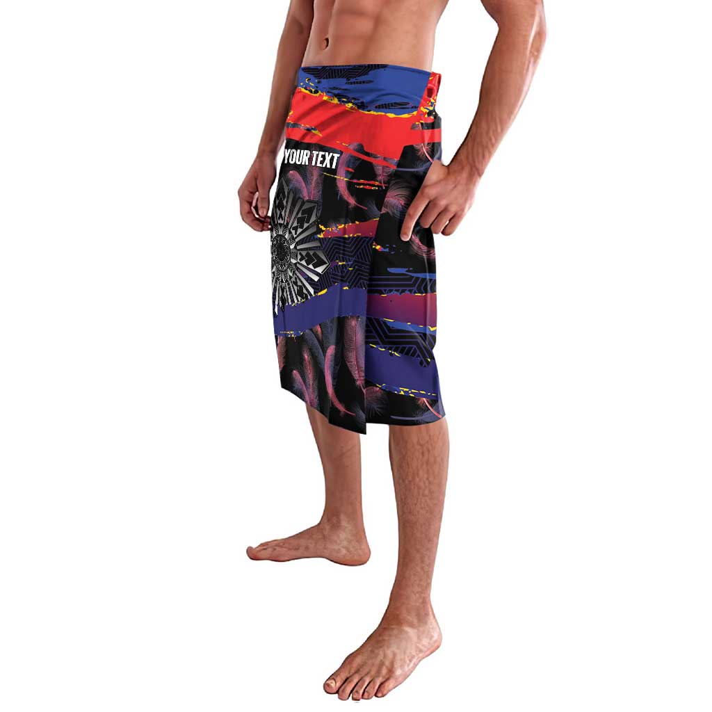 Philippines Sun Tattoo Lavalava Feathers Filipinas Grunge Style Black