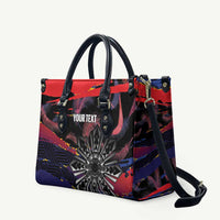 Philippines Sun Tattoo Leather Bag Feathers Filipinas Grunge Style Black