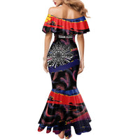 Philippines Sun Tattoo Mermaid Dress Feathers Filipinas Grunge Style Black