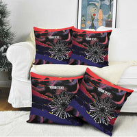Philippines Sun Tattoo Pillow Cover Feathers Filipinas Grunge Style Black