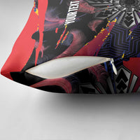Philippines Sun Tattoo Pillow Cover Feathers Filipinas Grunge Style Black