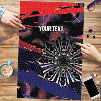 Philippines Sun Tattoo Puzzle Feathers Filipinas Grunge Style Black